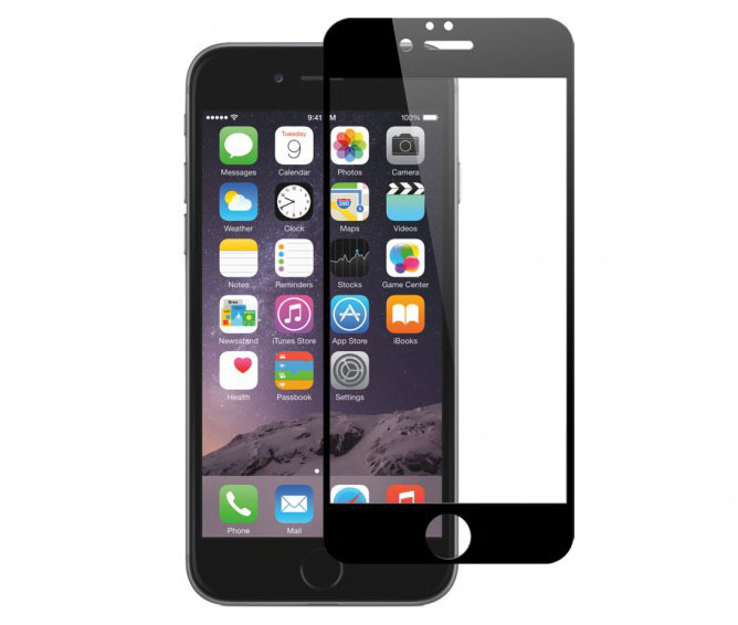 Vitre de protection noire en verre trempé iPhone 6+ 